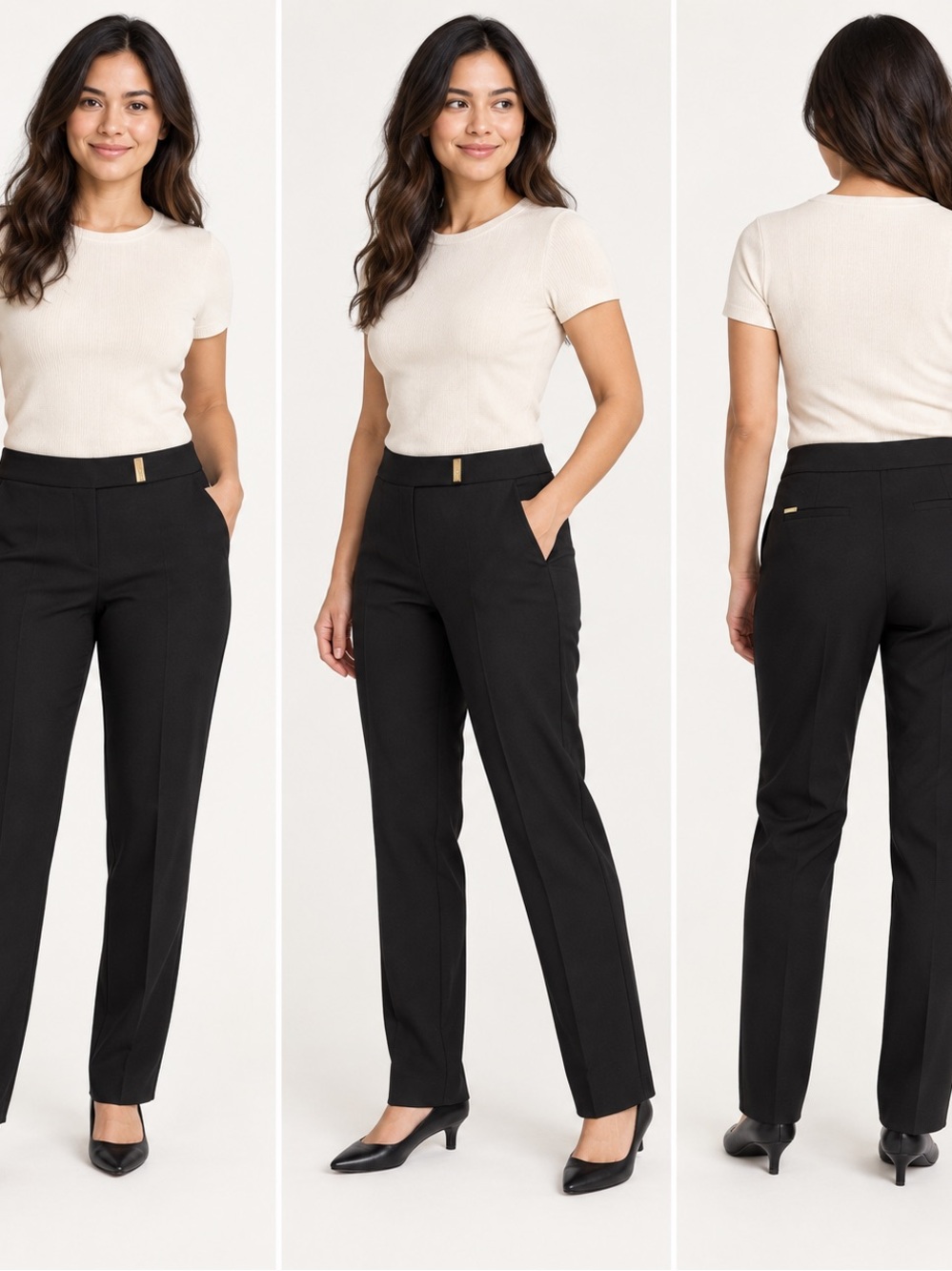 DKNY black pull on dress pants
